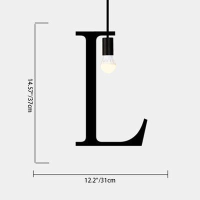 Alphabète Moderne Minimaliste Verre Fer Suspension à 1 Lumière Pour Salon 