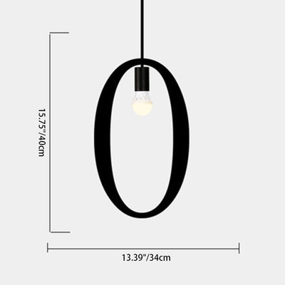 Alphabète Moderne Minimaliste Verre Fer Suspension à 1 Lumière Pour Salon 