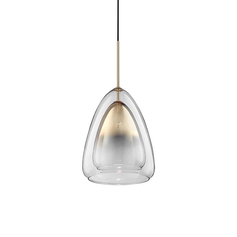 Matériel en verre triangulaire scandinave contemporain 1-lampe suspension pour chambre 