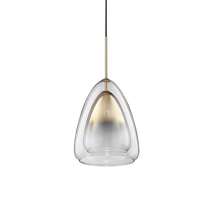 Matériel en verre triangulaire scandinave contemporain 1-lampe suspension pour chambre 