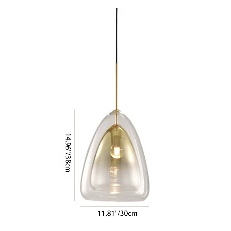 Matériel en verre triangulaire scandinave contemporain 1-lampe suspension pour chambre 