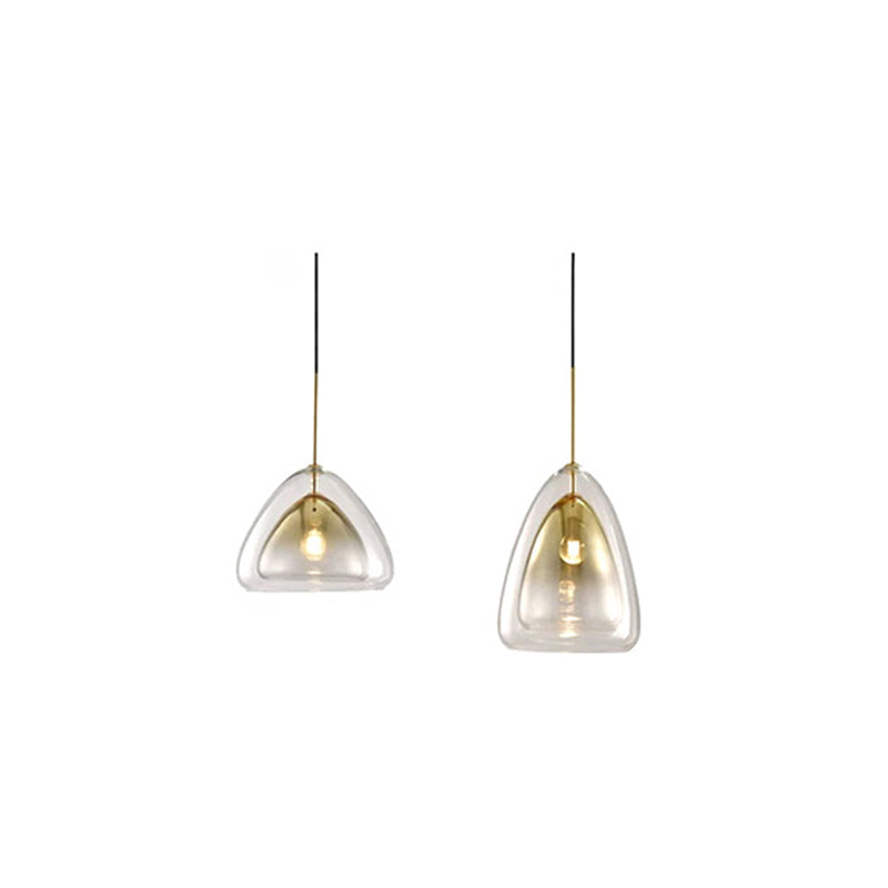 Matériel en verre triangulaire scandinave contemporain 1-lampe suspension pour chambre 