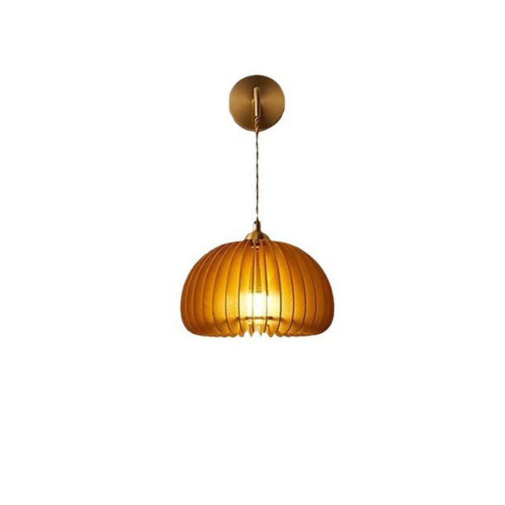 Lámpara Aplique de Pared de 1 Luz de Calabaza Japonesa Tradicional Cilindro Redondo de Madera de Til Basswood Latón Para Sala de Estar 