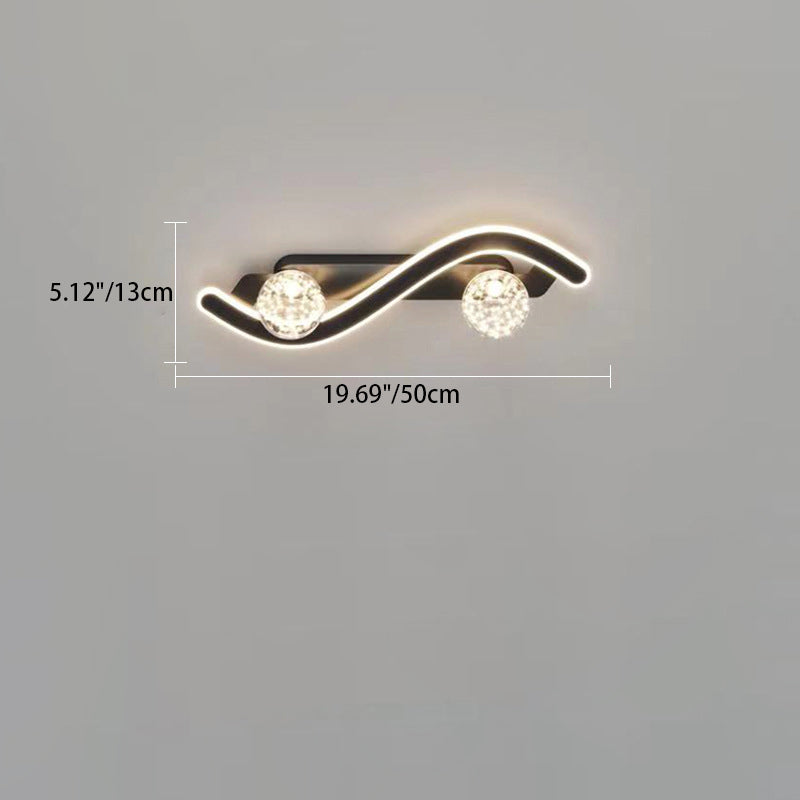 Lámpara Aplique de Pared LED de Hierro y Vidrio PC Curvada Larga Redonda Minimalista Moderna para Sala de Estar 