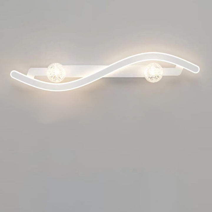 Applique murale LED en verre PC en fer incurvée longue ronde minimaliste moderne pour salon 