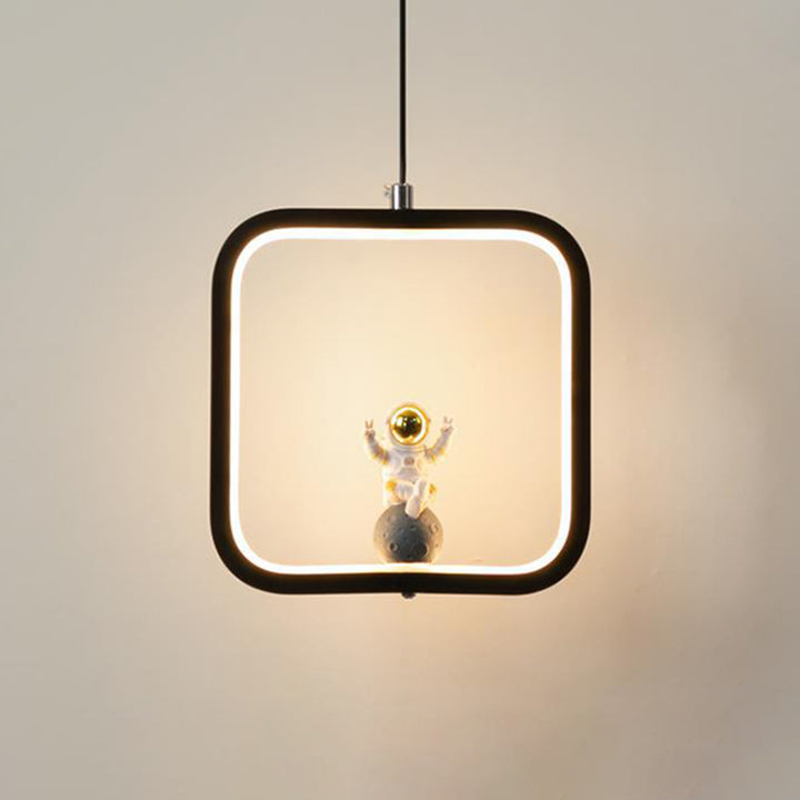 Modern Art Deco Round Cylinder Square Cone Astronaut Acrylic Aluminum Iron LED Chandeliers For Living Room