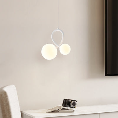 Lustres LED en résine et fer incurvés orbe minimaliste moderne pour salon 