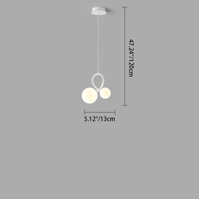 Lustres LED en résine et fer incurvés orbe minimaliste moderne pour salon 