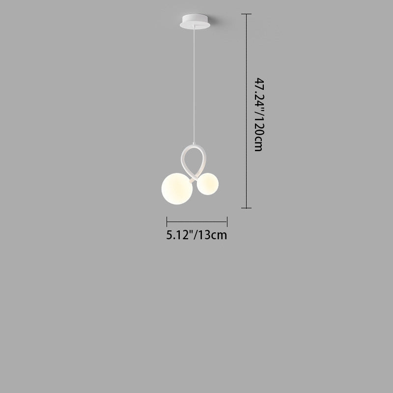 Lustres LED en résine et fer incurvés orbe minimaliste moderne pour salon 