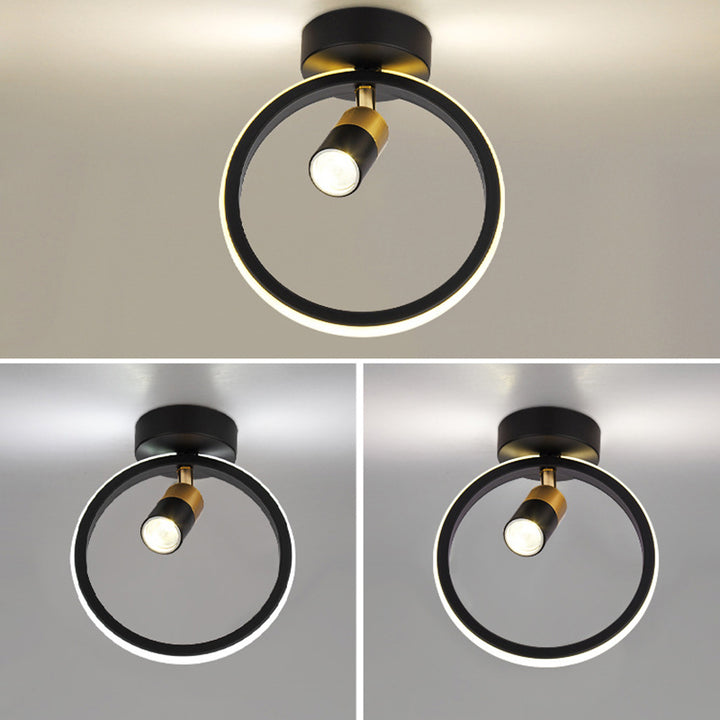 Plafonnier LED semi-encastré en fer silicone rond carré de simplicité moderne pour salon 