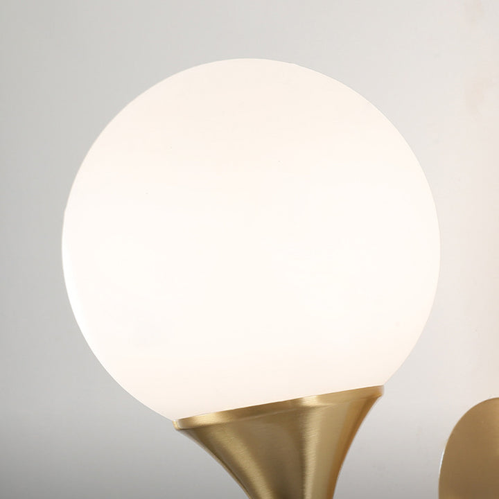 Traditionelle Vintage Orb Runde Glas Walnuss Messing 1/2 Licht Wandleuchte Lampe für Wohnzimmer 