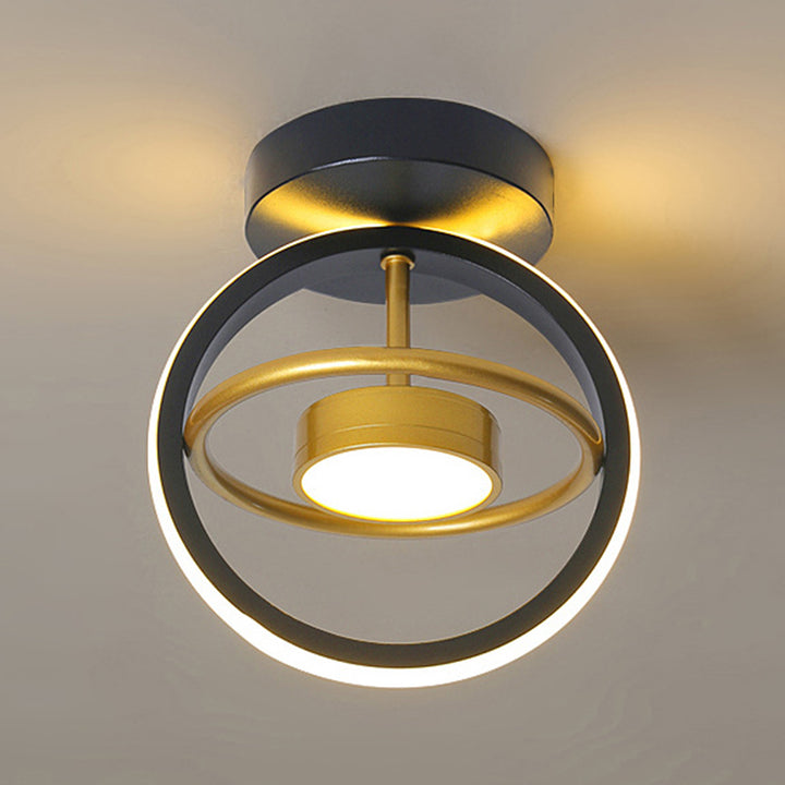 Plafonnier LED semi-encastré en fer silicone rond carré de simplicité moderne pour salon 