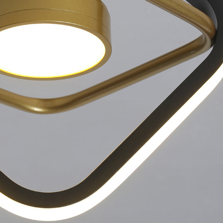 Plafonnier LED semi-encastré en fer silicone rond carré de simplicité moderne pour salon 