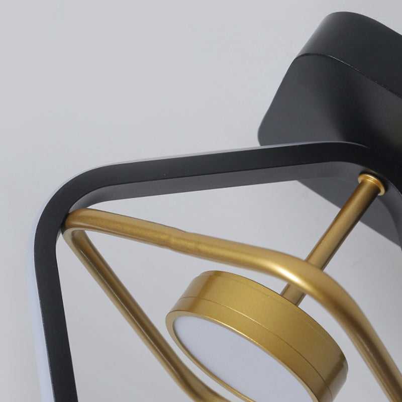 Plafonnier LED semi-encastré en fer silicone rond carré de simplicité moderne pour salon 