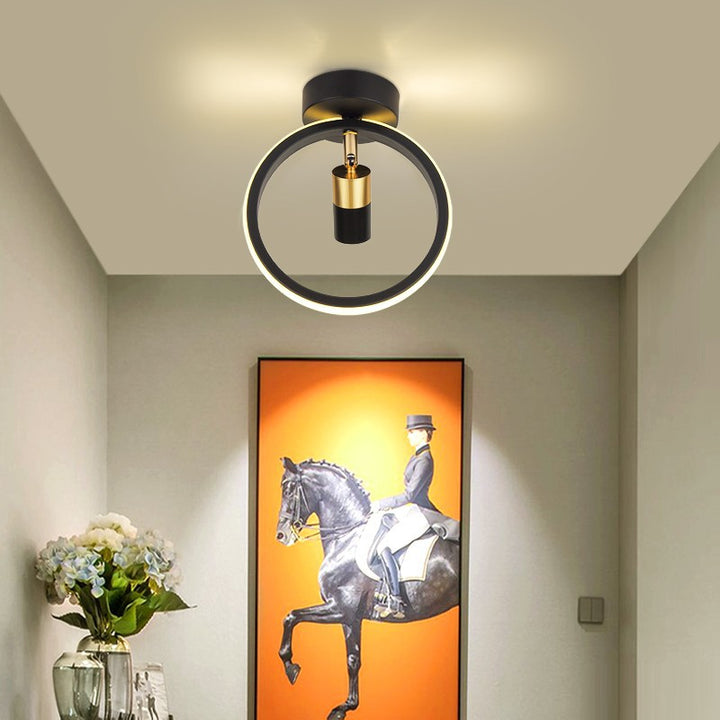 Plafonnier LED semi-encastré en fer silicone rond carré de simplicité moderne pour salon 