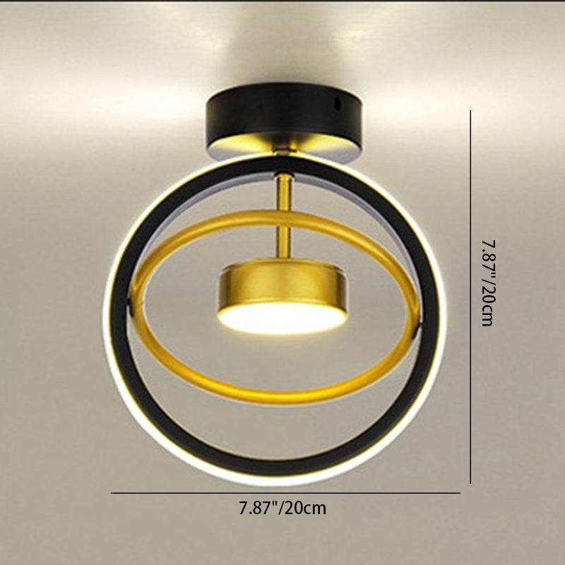 Plafonnier LED semi-encastré en fer silicone rond carré de simplicité moderne pour salon 