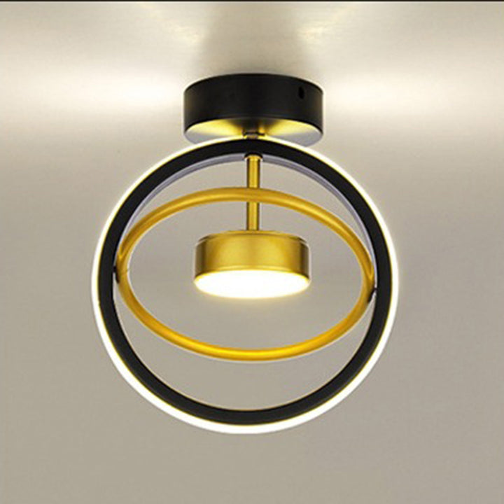 Plafonnier LED semi-encastré en fer silicone rond carré de simplicité moderne pour salon 