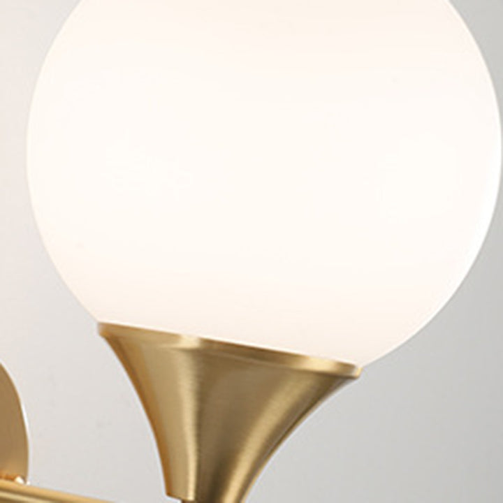Traditionelle Vintage Orb Runde Glas Walnuss Messing 1/2 Licht Wandleuchte Lampe für Wohnzimmer 