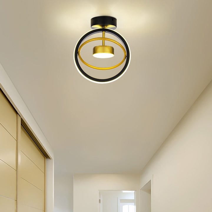 Plafonnier LED semi-encastré en fer silicone rond carré de simplicité moderne pour salon 