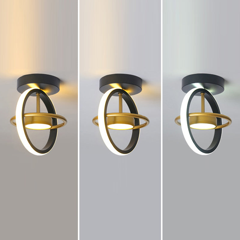 Plafonnier LED semi-encastré en fer silicone rond carré de simplicité moderne pour salon 