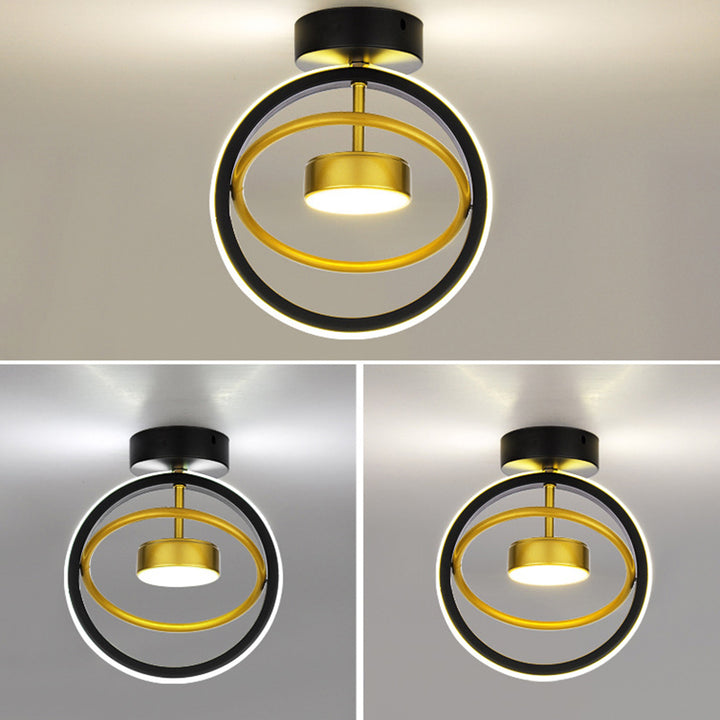 Plafonnier LED semi-encastré en fer silicone rond carré de simplicité moderne pour salon 