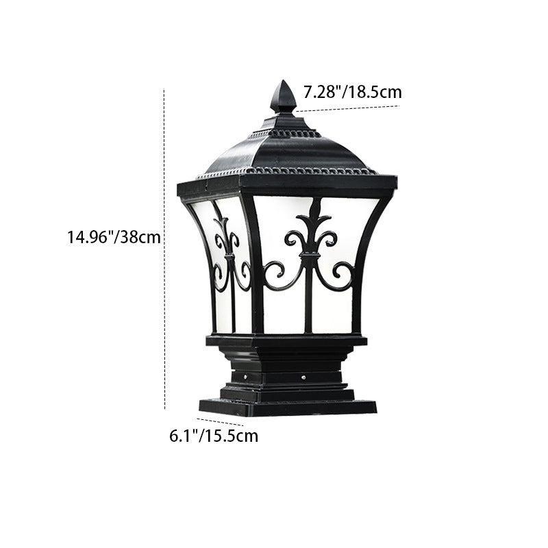 Colonne carrée scandinave contemporaine en verre et aluminium avec 1 lumière pour éclairage extérieur de jardin 