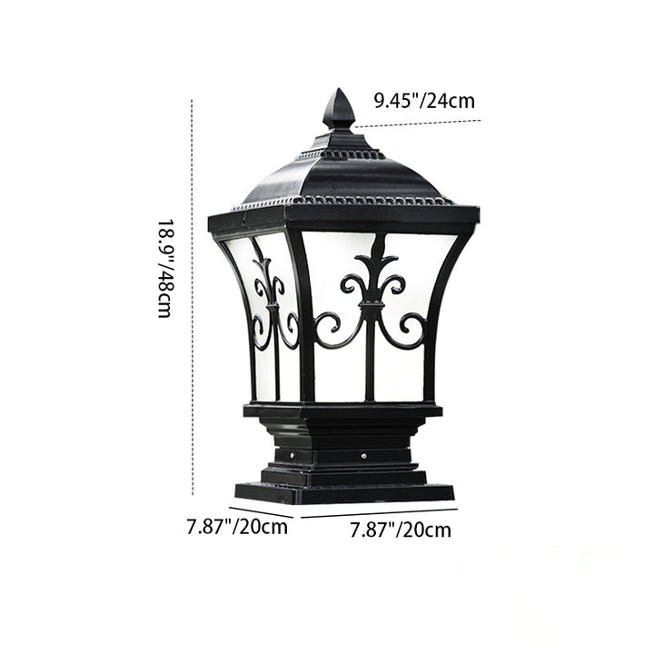 Colonne carrée scandinave contemporaine en verre et aluminium avec 1 lumière pour éclairage extérieur de jardin 