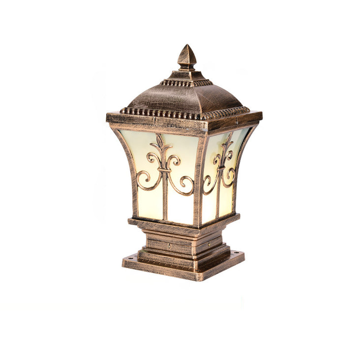 Colonne carrée scandinave contemporaine en verre et aluminium avec 1 lumière pour éclairage extérieur de jardin 