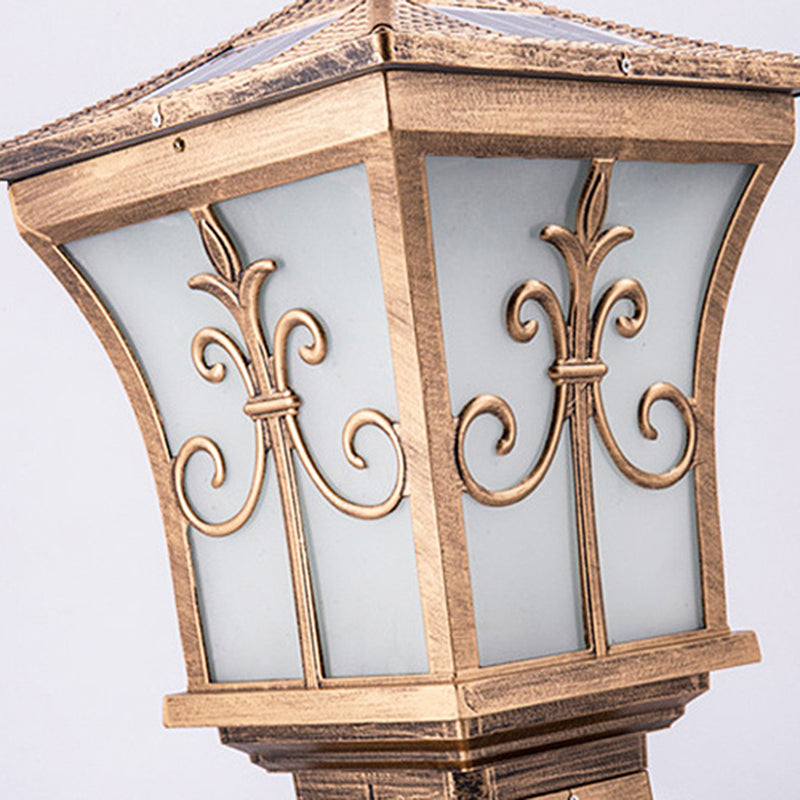 Colonne carrée scandinave contemporaine en verre et aluminium avec 1 lumière pour éclairage extérieur de jardin 