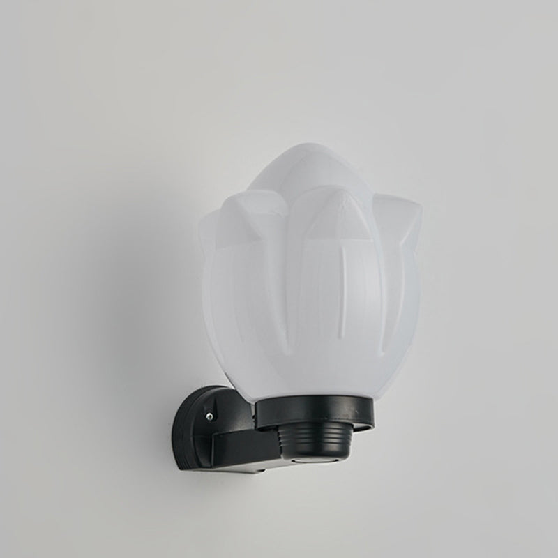 Modern Simplicity Flower Cone Square Cylinder Ball Acrylique ABS Fer Applique Murale 1 Lumière Pour Patio Extérieur 