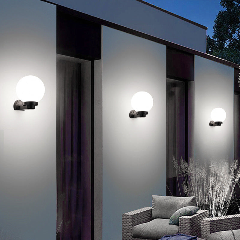 Modern Simplicity Flower Cone Square Cylinder Ball Acrylique ABS Fer Applique Murale 1 Lumière Pour Patio Extérieur 