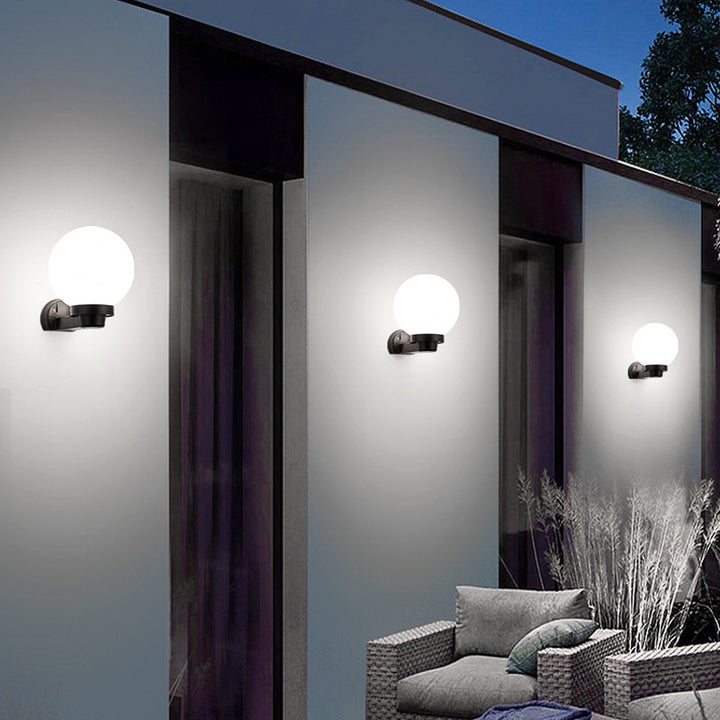 Modern Simplicity Flower Cone Square Cylinder Ball Acrylique ABS Fer Applique Murale 1 Lumière Pour Patio Extérieur 
