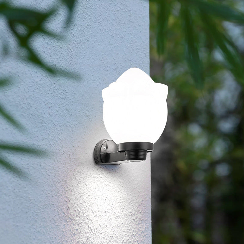 Modern Simplicity Flower Cone Square Cylinder Ball Acrylique ABS Fer Applique Murale 1 Lumière Pour Patio Extérieur 