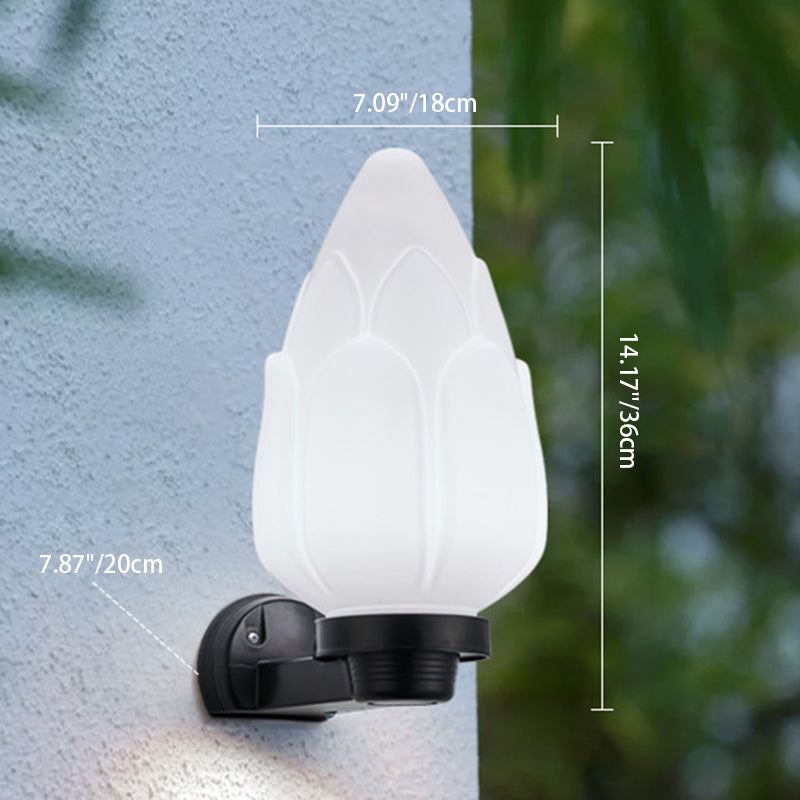 Modern Simplicity Flower Cone Square Cylinder Ball Acrylique ABS Fer Applique Murale 1 Lumière Pour Patio Extérieur 