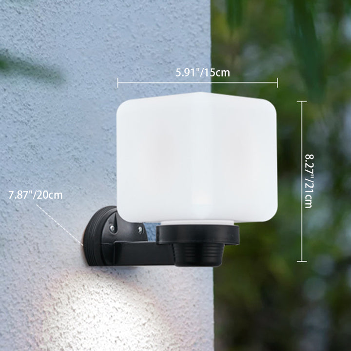 Modern Simplicity Flower Cone Square Cylinder Ball Acrylique ABS Fer Applique Murale 1 Lumière Pour Patio Extérieur 