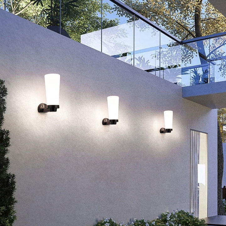 Modern Simplicity Flower Cone Square Cylinder Ball Acrylique ABS Fer Applique Murale 1 Lumière Pour Patio Extérieur 