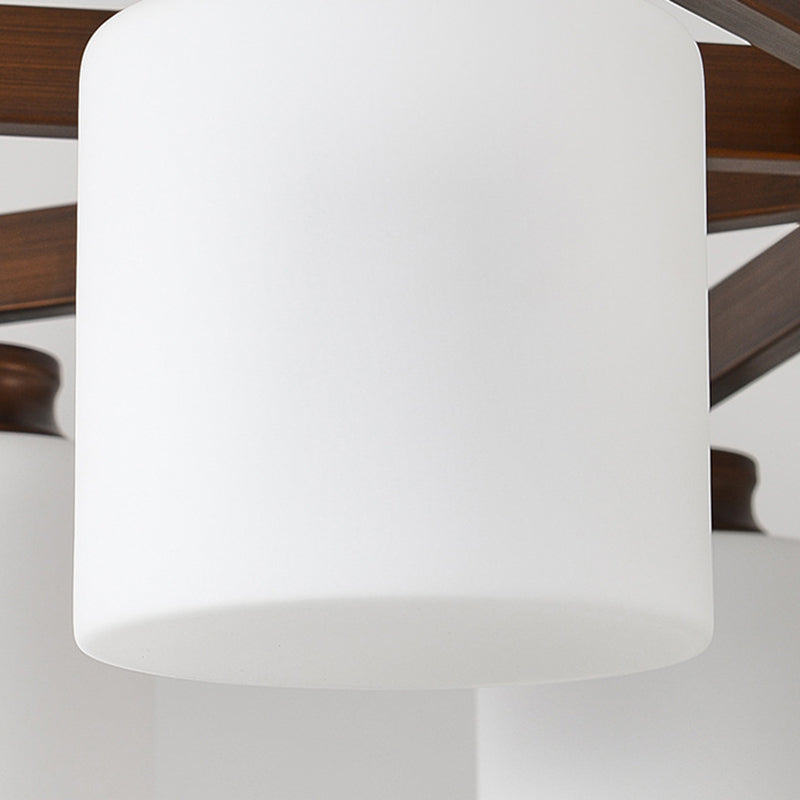 Traditioneller chinesischer Zweigzylinder, rund, Glas, Eisen, 3/6/8/10 Lichter, Kronleuchter für Wohnzimmer 