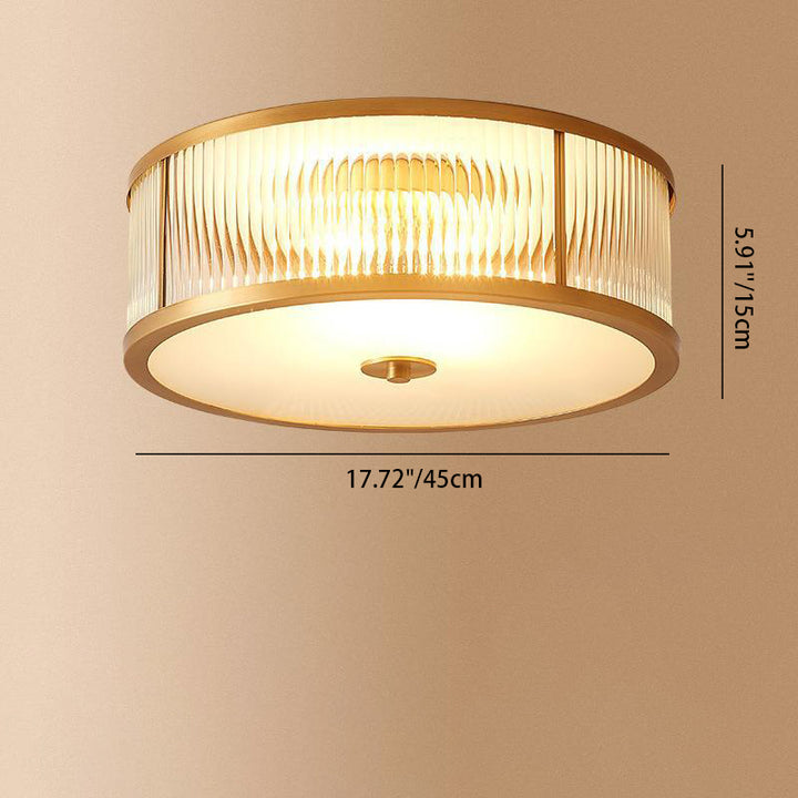 Moderne Luxus Floral Runde Glas Kupfer 3/4 Licht Unterputz Deckenleuchte für Schlafzimmer 