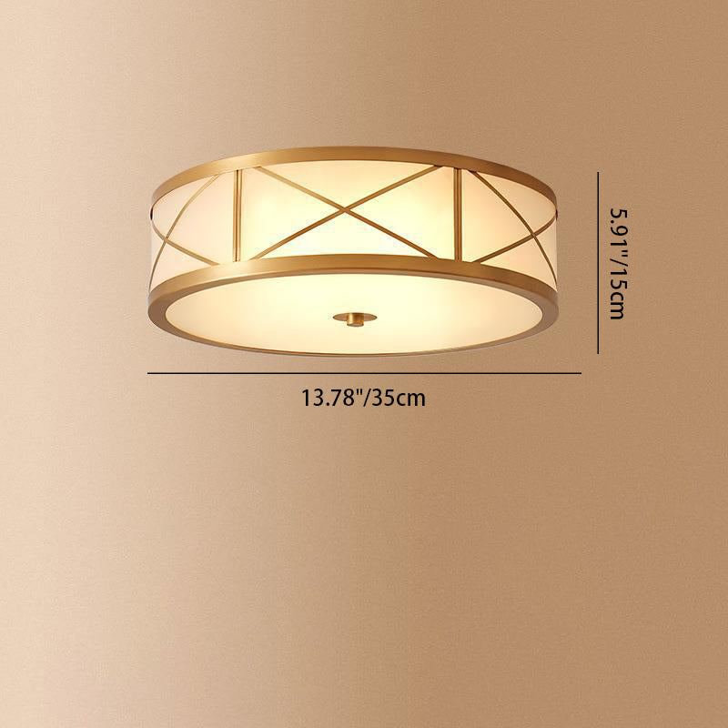 Moderne Luxus Floral Runde Glas Kupfer 3/4 Licht Unterputz Deckenleuchte für Schlafzimmer 