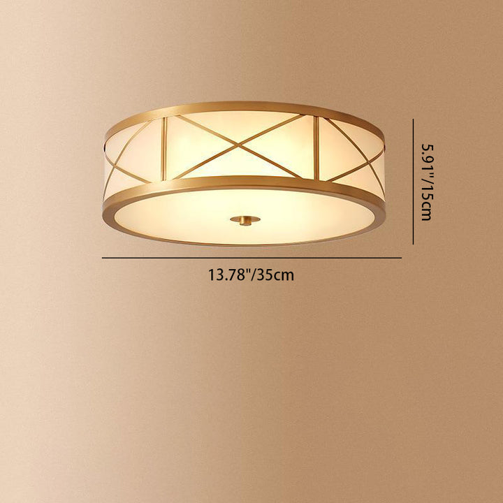 Moderne Luxus Floral Runde Glas Kupfer 3/4 Licht Unterputz Deckenleuchte für Schlafzimmer 