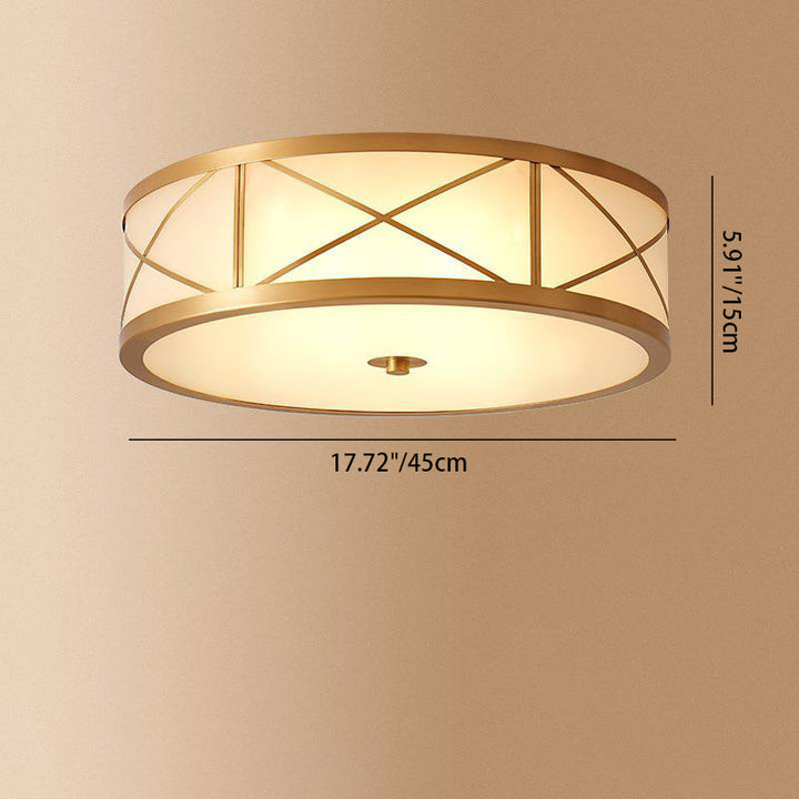 Moderne Luxus Floral Runde Glas Kupfer 3/4 Licht Unterputz Deckenleuchte für Schlafzimmer 