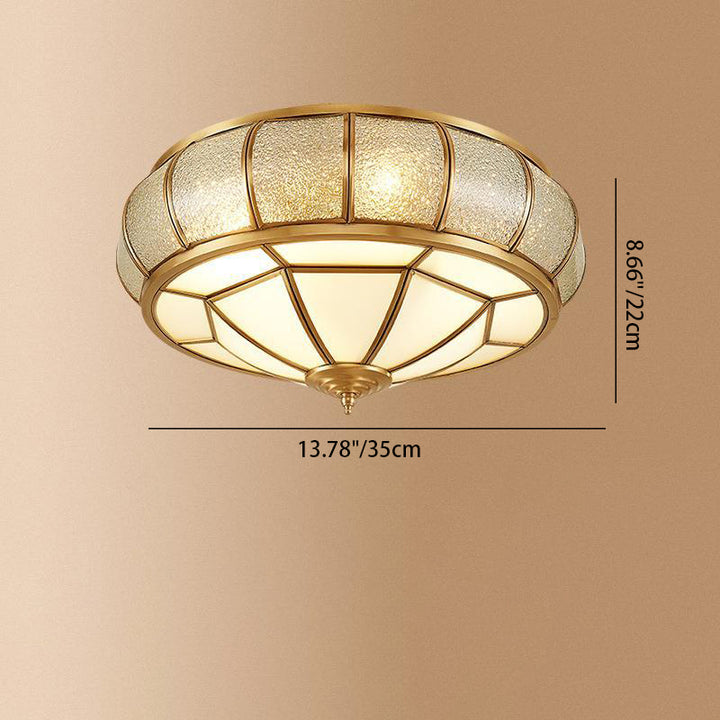 Moderno lujo floral pod redondo vidrio cobre 3/4 luz de montaje empotrado en el techo para sala de estar 
