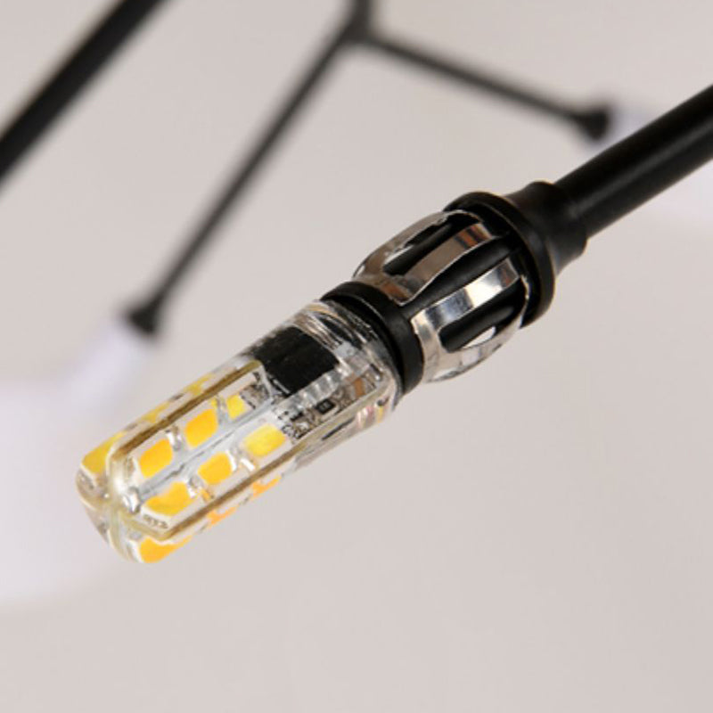 Zeitgenössische nordische runde Zweig PC Eisen 45-Licht Kronleuchter für Wohnzimmer 