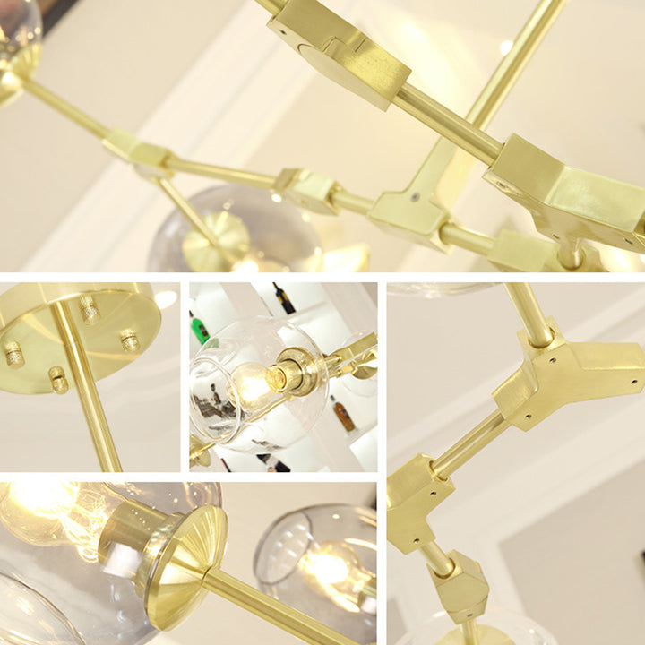 Contemporary Creative Branching Devils Glass Iron 5/7 Light Chandeliers For Living Room