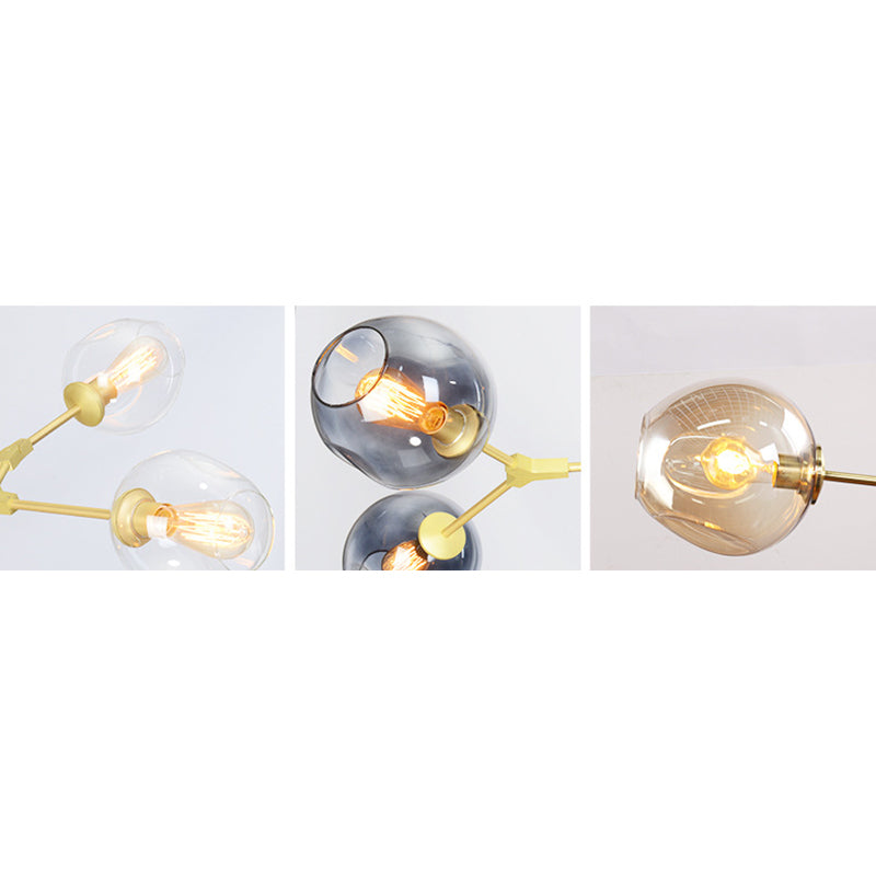 Contemporary Creative Branching Devils Glass Iron 5/7 Light Chandeliers For Living Room