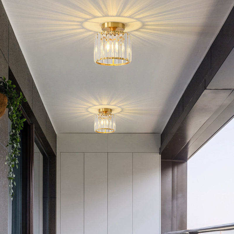 Modern Minimalist Round Ball Cylinder Round Glass Copper 1/2 Light Semi-Flush Mount Ceiling Light For Living Room
