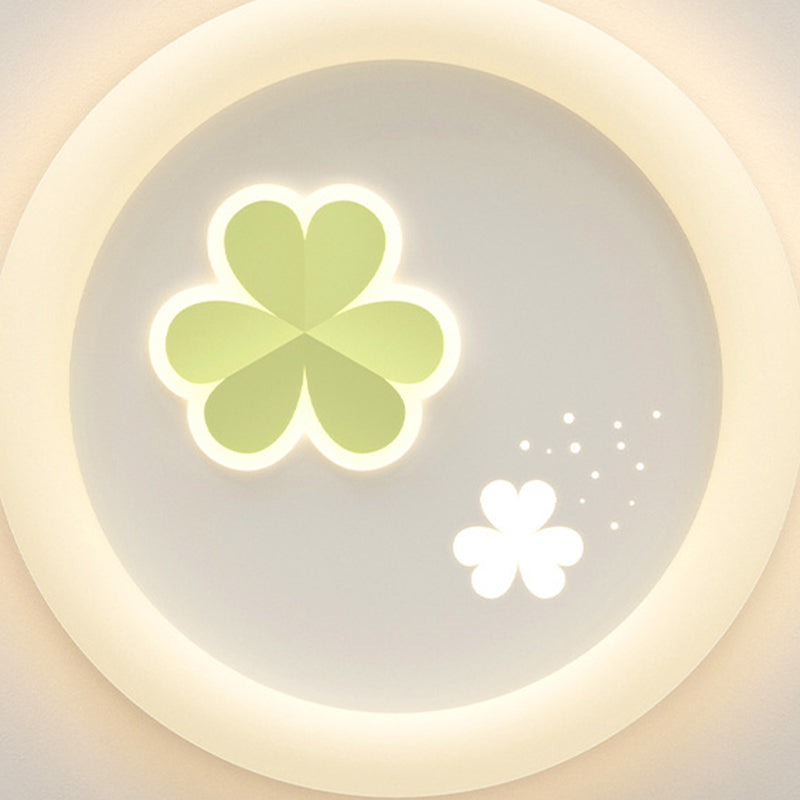 Moderne Art Deco Kleeblatt Schmetterling Runde PE Eisen LED Deckenleuchte für Wohnzimmer 