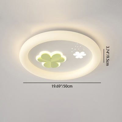 Moderne Art Deco Kleeblatt Schmetterling Runde PE Eisen LED Deckenleuchte für Wohnzimmer 
