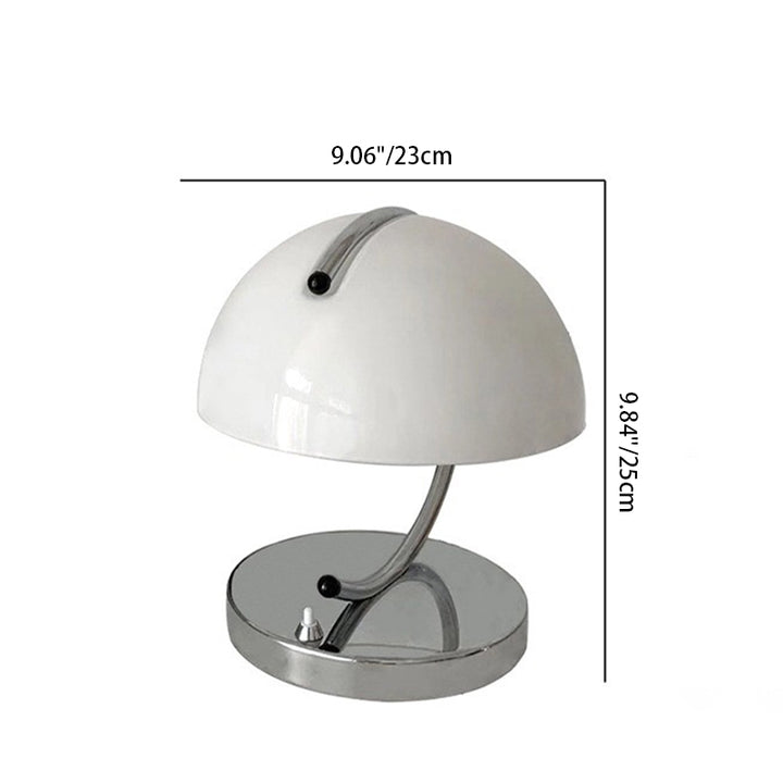 Lampe de table contemporaine nordique en verre courbé en demi-cercle en fer à 1 lumière pour chambre à coucher 