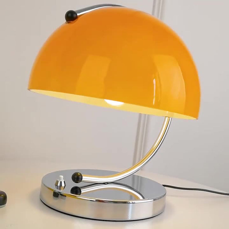 Lampe de table contemporaine nordique en verre courbé en demi-cercle en fer à 1 lumière pour chambre à coucher 